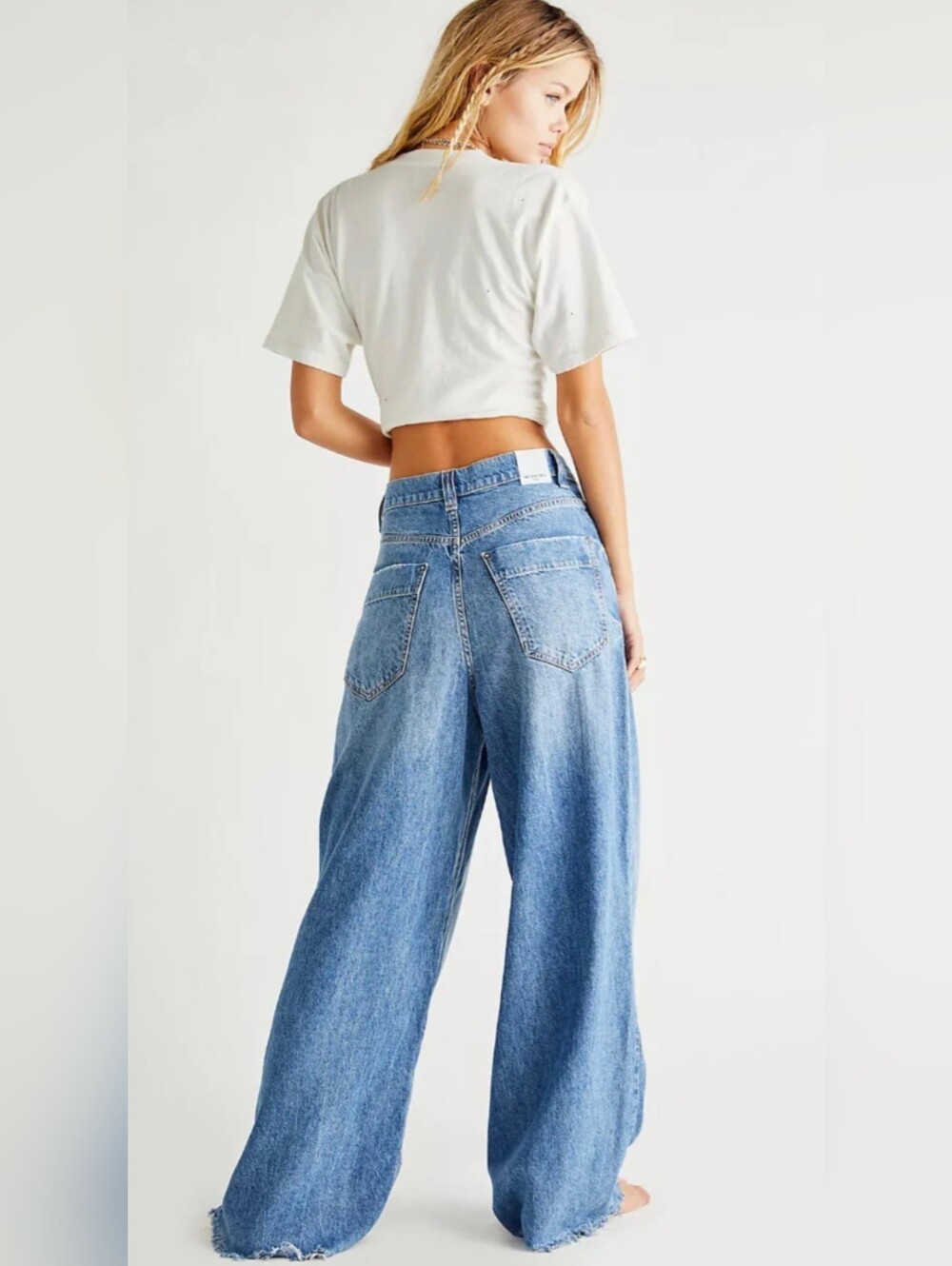 We The Free Light Blue Wide-Leg High-Rise Slouchy Jeans. Size 30. #SW - Picture 2 of 12